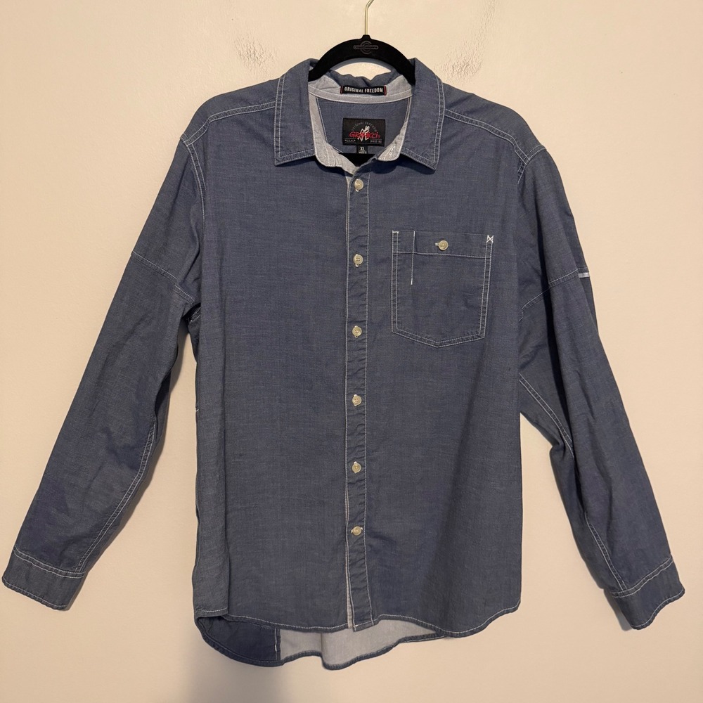 Gramicci Original Freedom Button down shirt XL blue gorpcore workwear outdoor